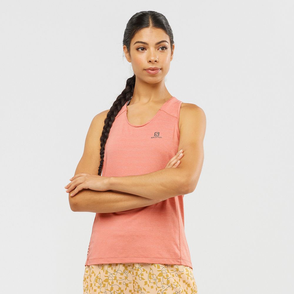 Salomon Singapore Womens Tank - XA W Coral | 92351-WHGP